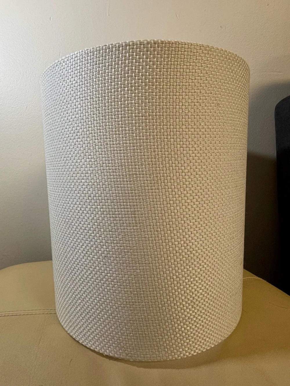 Neutral Cream Textured Drum Lampshade 10” W x 11 L